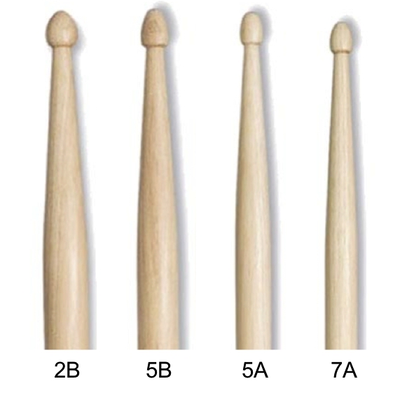 Common Drumstick Models - Sheboygan Drum Lessons