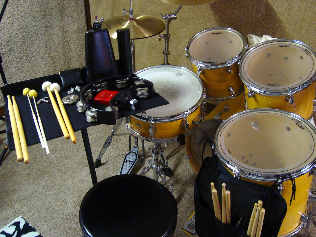 Drum Set with Trap Stand and Accessories