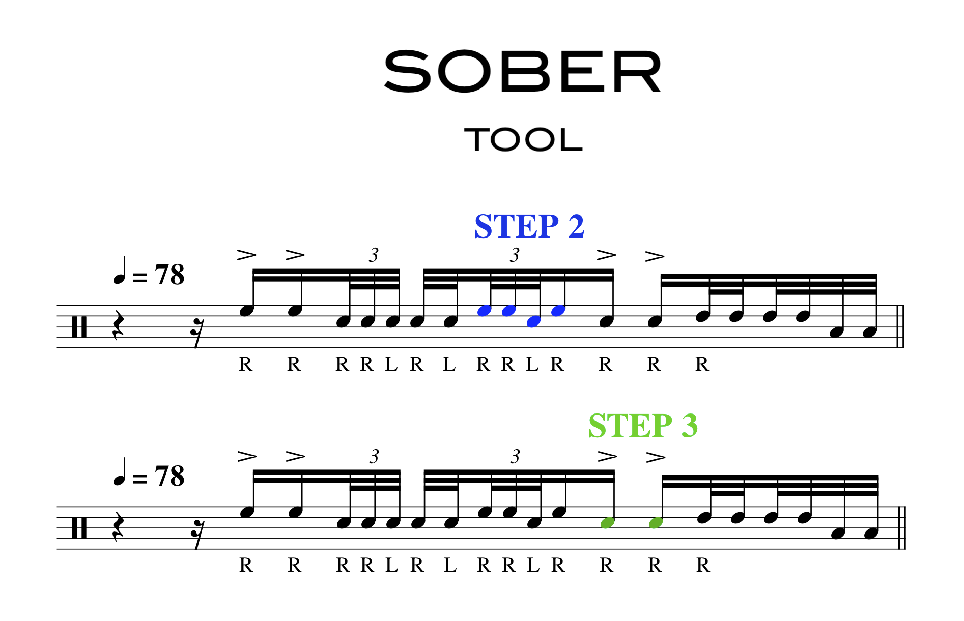 Excerpt of Sheet Music for TOOL Sober Drum Fill 1